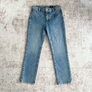 AG Adriano Goldshmied Chevron Isabelle High Rise Straight Crop Jeans Size 26
